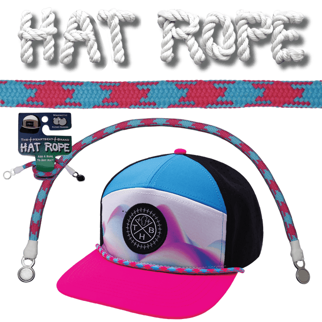 Hat Rope - Neon Blue / Neon Pink  - Aztec