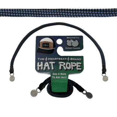 Hat Rope, Black / Blue, Checkered (Hat Not Included), front view