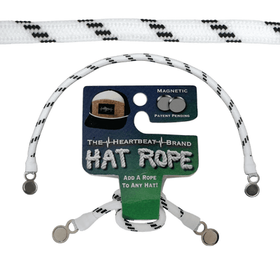 Hat Rope, White / Black, Dash (Hat Not Included), features: the heartbeat brand, hat rope, magnetic, patent pending