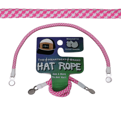 Hat Rope, Neon Pink / White, Pixels (Hat Not Included), front view