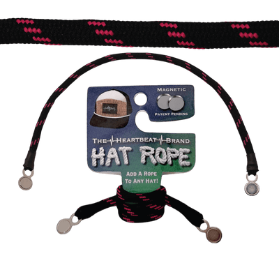Hat Rope, Black / Neon Pink, Dash (Hat Not Included), front view