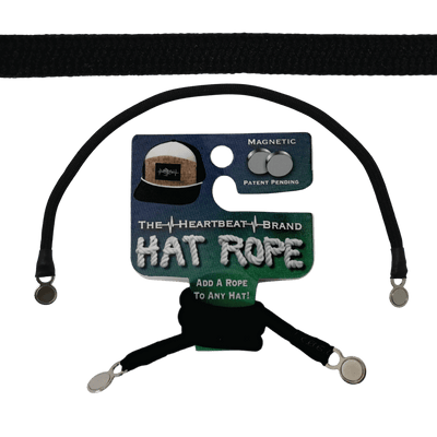 Hat Rope, Black (Hat Not Included), features: the heartbeat brand, hat rope, magnetic, patent pending