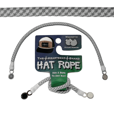 Hat Rope, White / Gray, Pixels (Hat Not Included), features: the heartbeat brand, hat rope, magnetic, patent pending