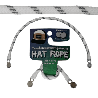 Hat Rope, White / Gray, Dash (Hat Not Included), features: the heartbeat brand, hat rope, magnetic, patent pending