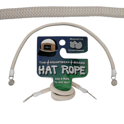 Hat Rope, Cream / White, Waves (Hat Not Included), features: the heartbeat brand, hat rope, magnetic, patent pending