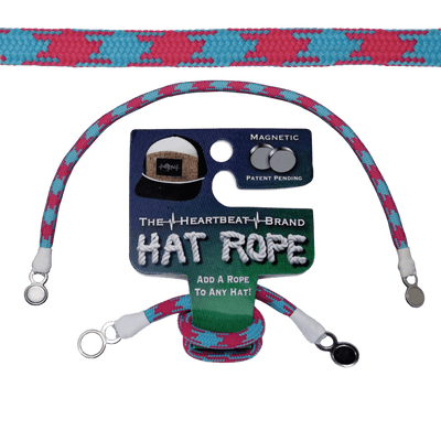 Hat Rope, Neon Blue / Neon Pink , Aztec (Hat Not Included), front view