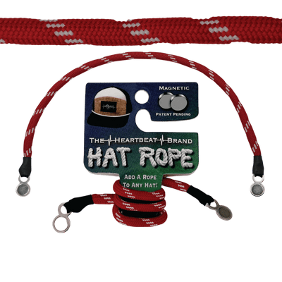 Hat Rope, Red / White, Dash (Hat Not Included), front view