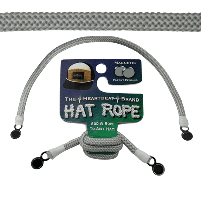 Hat Rope, Gray / White, Waves (Hat Not Included), features: the heartbeat brand, hat rope, magnetic, patent pending