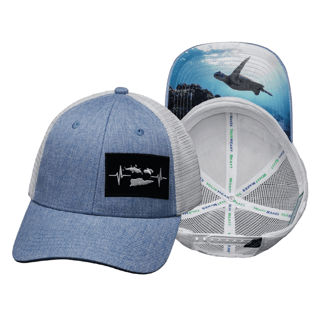 Virgin Islands Hat - Low Profile - Light Blue / White - Trucker Mesh
