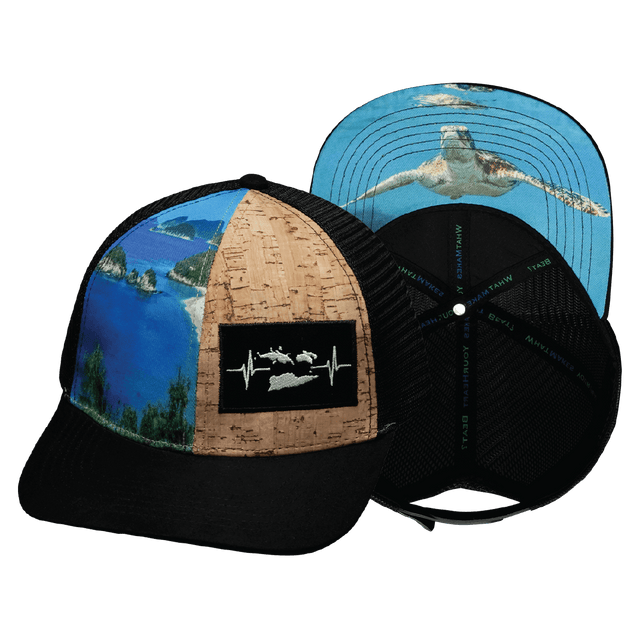 Virgin Islands Hat - Baseball Fit Hat - Cork Hybrid - Ocean - Trucker Mesh
