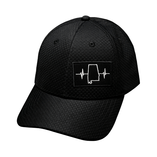 Alabama Hat, Athletiic Fit, Airmesh, Snapback Hat, Black, Mens Hat, Womens Hat, Front Picture