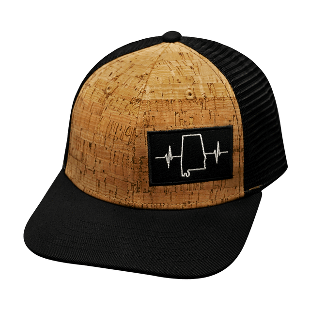 Alabama Hat, Baseball Hat, Snapback Hat, Cork, Black, Mens Hat, Womens Hat, Front Picture