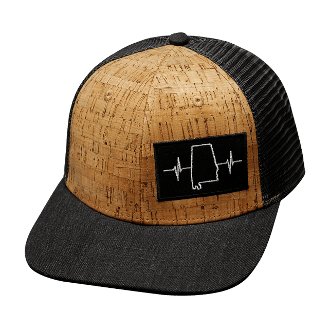 Alabama Hat, Baseball Hat, Snapback Hat, Cork, Charcoal, Mens Hat, Womens Hat, Front Picture