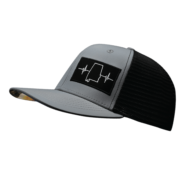 Alabama Hat, Baseball Hat, Snapback Hat, Gray, Black, Mens Hat, Womens Hat, Side Picture