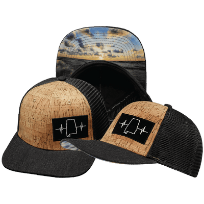 Alabama Hat — Baseball Hat Fit, Cork, Charcoal, Trucker Mesh