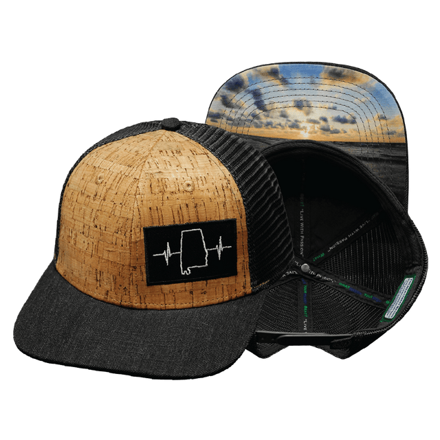 Alabama Hat, Baseball Hat, Snapback Hat, Cork, Charcoal, Mens Hat, Womens Hat, Main Picture