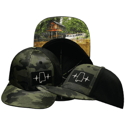 Alabama Hat — Baseball Hat Fit, Green Camo / Black, Laser Mesh
