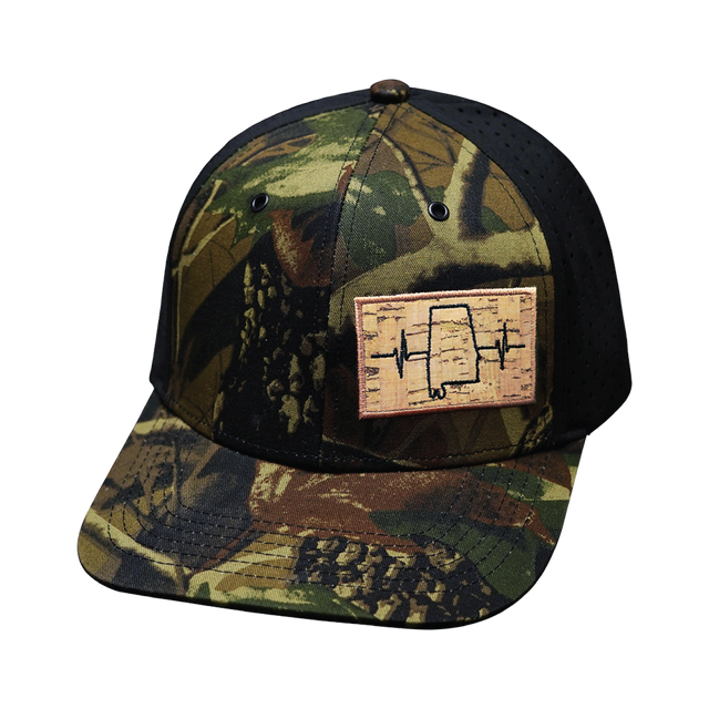 Alabama Hat, Baseball Hat, Snapback Hat, Tan Tree Camo, Black, Mens Hat, Womens Hat, Front Picture