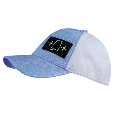 Alabama Hat, Low Profile, Ponytail, Snapback Hat, Light Blue, White, Mens Hat, Womens Hat, Side Picture