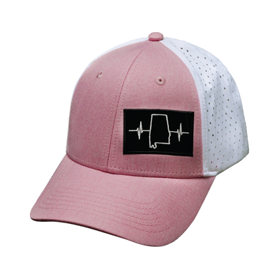 Alabama Hat, Low Profile, Ponytail, Snapback Hat, Pink, White, Mens Hat, Womens Hat, Front Picture