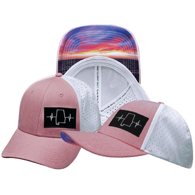 Alabama Hat — Low Profile, Ponytail, Pink / White, Laser Mesh