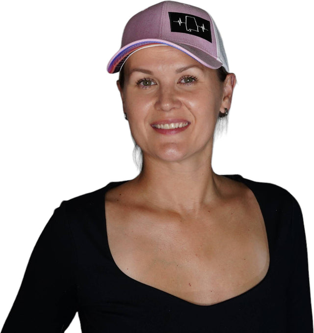 Alabama Hat, Low Profile, Ponytail, Snapback Hat, Pink, White, Mens Hat, Womens Hat, Woman In Hat Picture