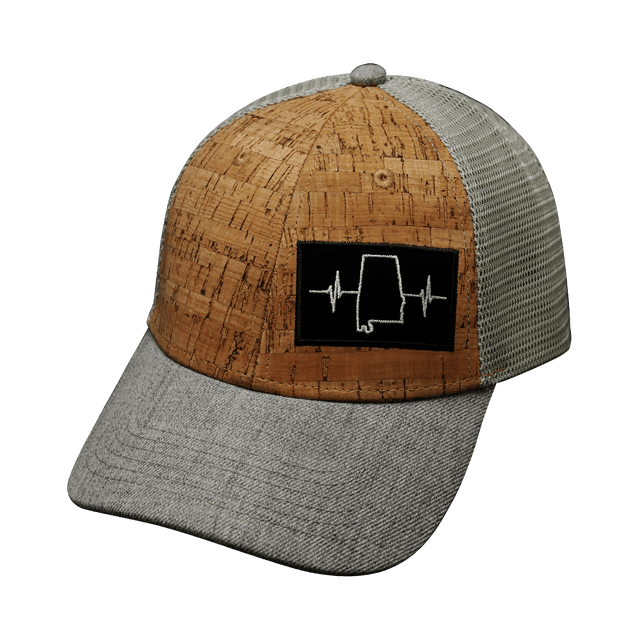 Alabama Hat, Low Profile, Snapback Hat, Cork, Heather Gray, Mens Hat, Womens Hat, Front Picture