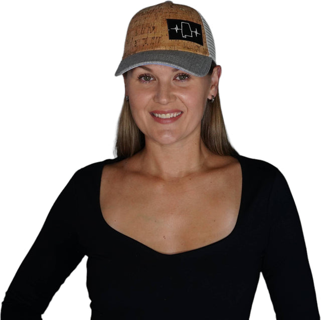 Alabama Hat, Low Profile, Snapback Hat, Cork, Heather Gray, Mens Hat, Womens Hat, Woman In Hat Picture