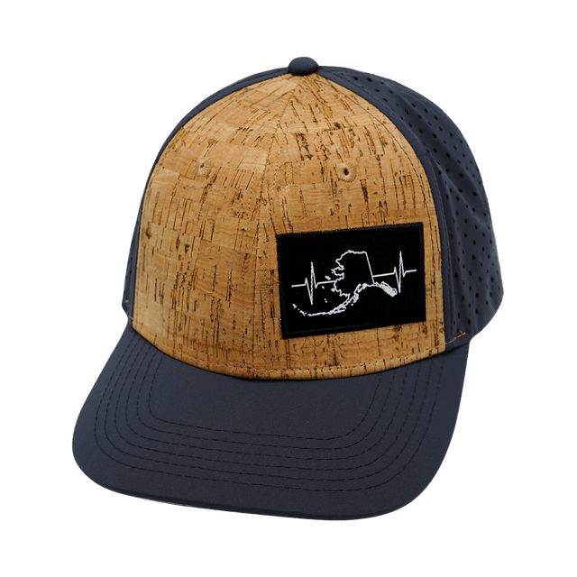 Alaska Hat, Baseball Hat, Snapback Hat, Cork, Charcoal, Mens Hat, Womens Hat, Front Picture