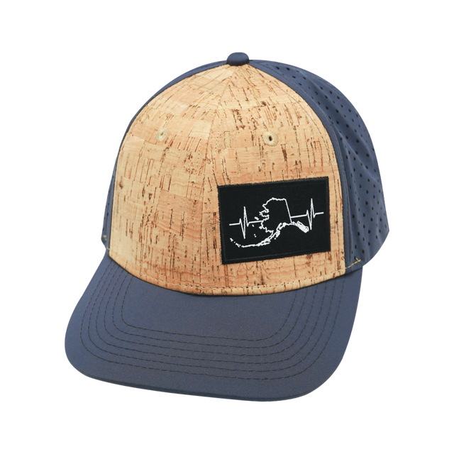 Alaska Hat, Baseball Hat, Snapback Hat, Cork, Charcoal, Mens Hat, Womens Hat, Front Picture