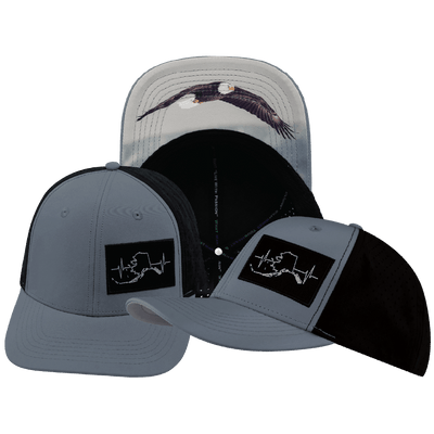 Alaska Hat — Baseball Hat Fit, Gray Blue / Black, Laser Mesh