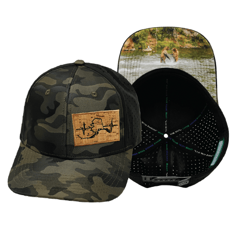 Alaska Hat, Baseball Hat, Snapback Hat, Tan Camo, Black, Mens Hat, Womens Hat, Main Picture