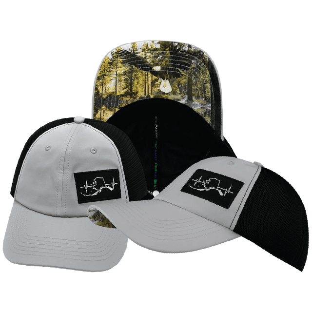 Alaska Hat, Dad Hat, Snapback, Gray, Black, Mens Hat, Womens Hat, Main Picture