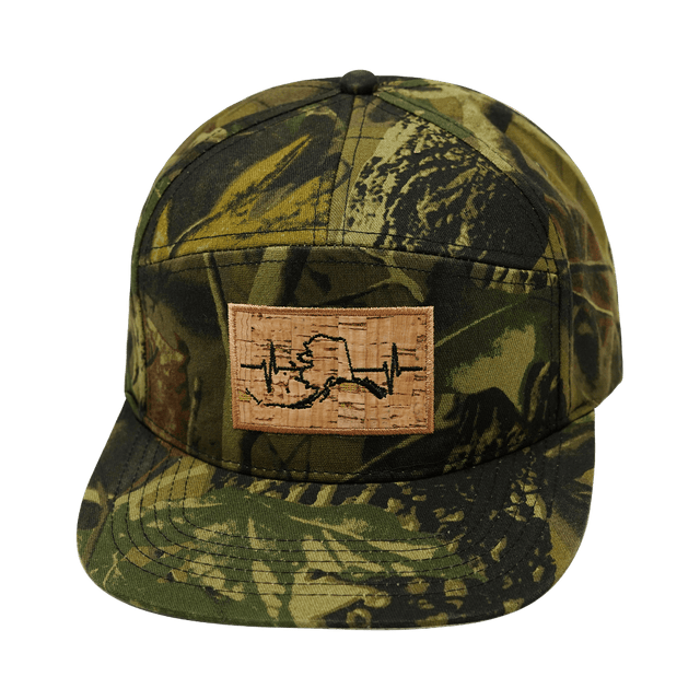 Alaska Hat, Flat Bill, Snapback Hat, Fall Tree Camo, Mens Hat, Womens Hat, Front Picture