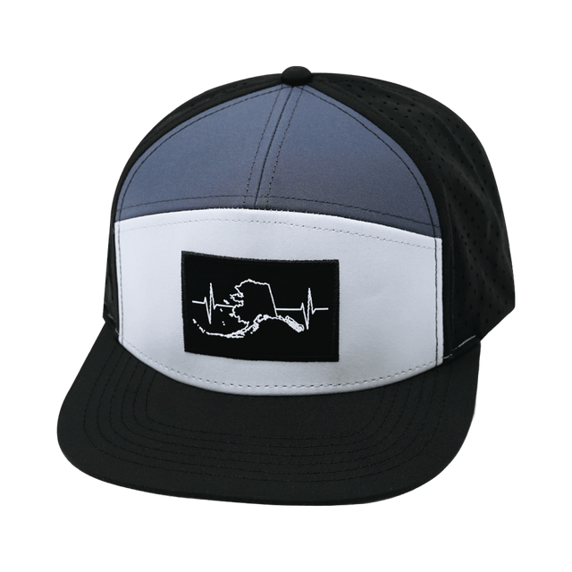 Alaska Hat, Flat Bill, Snapback Hat, Black, Gray, Charcoal, Mens Hat, Womens Hat, Front Picture