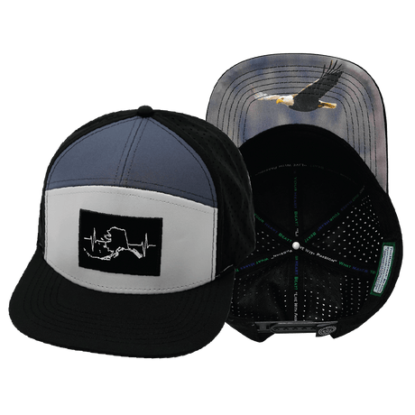 Alaska Hat, Flat Bill, Snapback Hat, Black, Gray, Charcoal, Mens Hat, Womens Hat, Main Picture