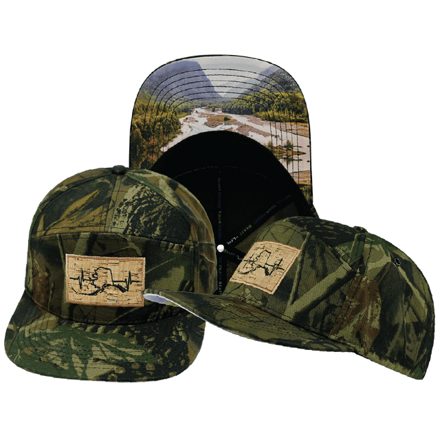 Alaska Hat, Flat Bill, Snapback Hat, Fall Tree Camo, Mens Hat, Womens Hat, Main Picture