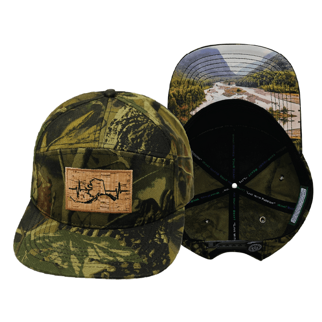 Alaska Hat, Flat Bill, Snapback Hat, Fall Tree Camo, Mens Hat, Womens Hat, Main Picture