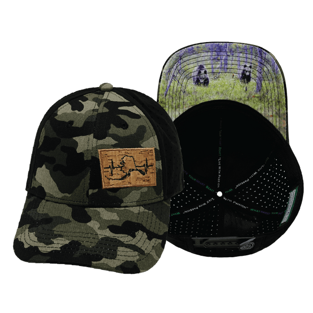 Alaska Hat, Low Profile, Ponytail, Snapback Hat, Camo, Black, Mens Hat, Womens Hat, Main Picture