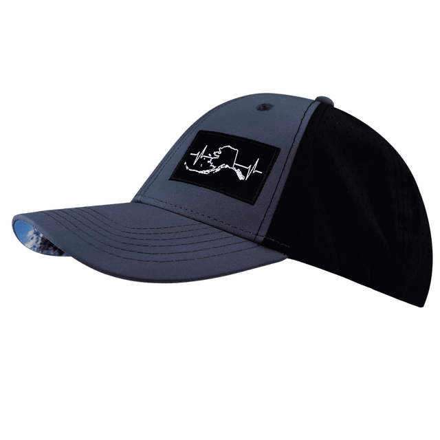 Alaska Hat, Low Profile, Ponytail, Snapback Hat, Charcoal, Black, Mens Hat, Womens Hat, Side Picture