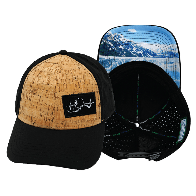 Alaska Hat, Low Profile, Ponytail, Snapback Hat, Cork, Black, Mens Hat, Womens Hat, Main Picture