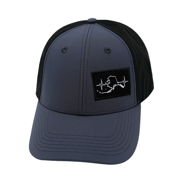 Alaska Hat, Low Profile, Ponytail, Snapback Hat, Charcoal, Black, Mens Hat, Womens Hat, Front Picture