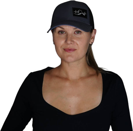 Alaska Hat, Low Profile, Ponytail, Snapback Hat, Charcoal, Black, Mens Hat, Womens Hat, Woman In Hat Picture