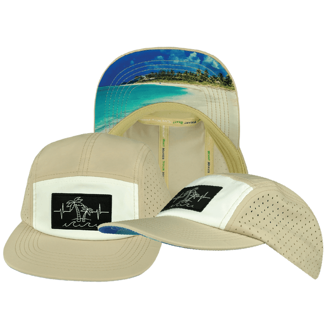 Beach Hat, 5 Panel Hat, Snapback, Sand, White, Mens Hat, Womens Hat, Main Picture