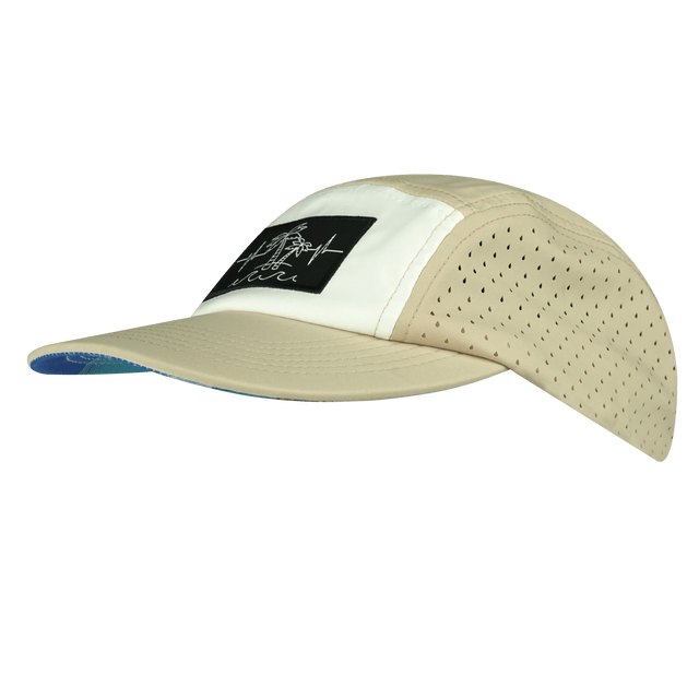 Beach Hat, 5 Panel Hat, Snapback, Sand, White, Mens Hat, Womens Hat, Side Picture