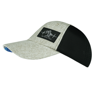 Beach Hat, Dad Hat, Snapback, Gray Tan Hemp, Black, Mens Hat, Womens Hat, Side Picture