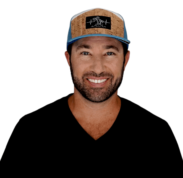 Beach Hat, Flat Bill, Snapback Hat, Mint, White, Mens Hat, Womens Hat, Cork, Blue, White, Man In Hat Picture