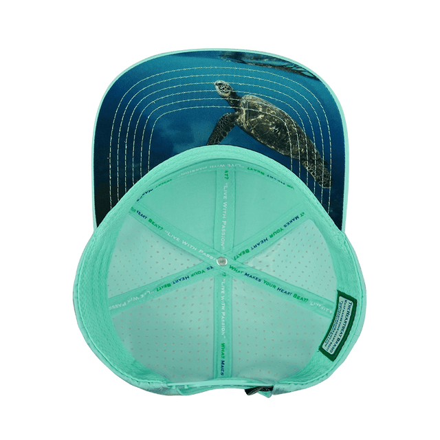 Beach Hat, Flat Bill, Snapback Hat, Mint, White, Mens Hat, Womens Hat, Underbill Picture
