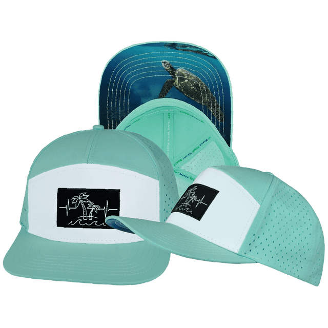 Beach Hat, Flat Bill, Snapback Hat, Mint, White, Mens Hat, Womens Hat, Main Picture