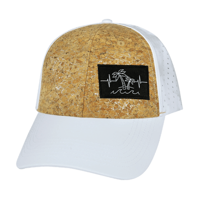 Beach Hat, Low Profile, Ponytail, Snapback Hat, Teal, White, Mens Hat, Womens Hat, Front Picture
